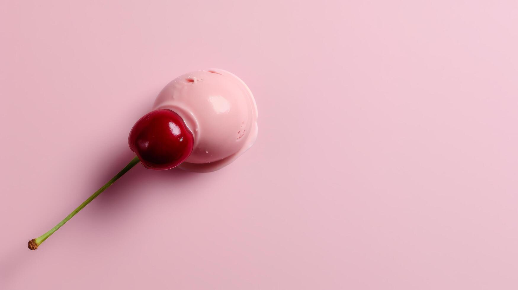 Ice cream on minimalist background. Illustration photo