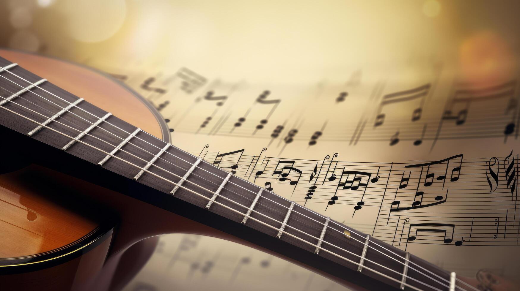 Guitar music background. Illustration photo