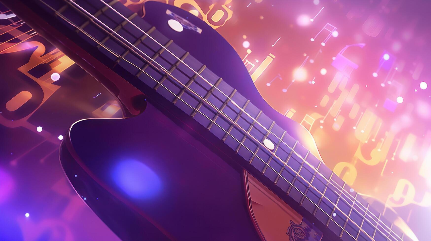 Guitar music background. Illustration photo