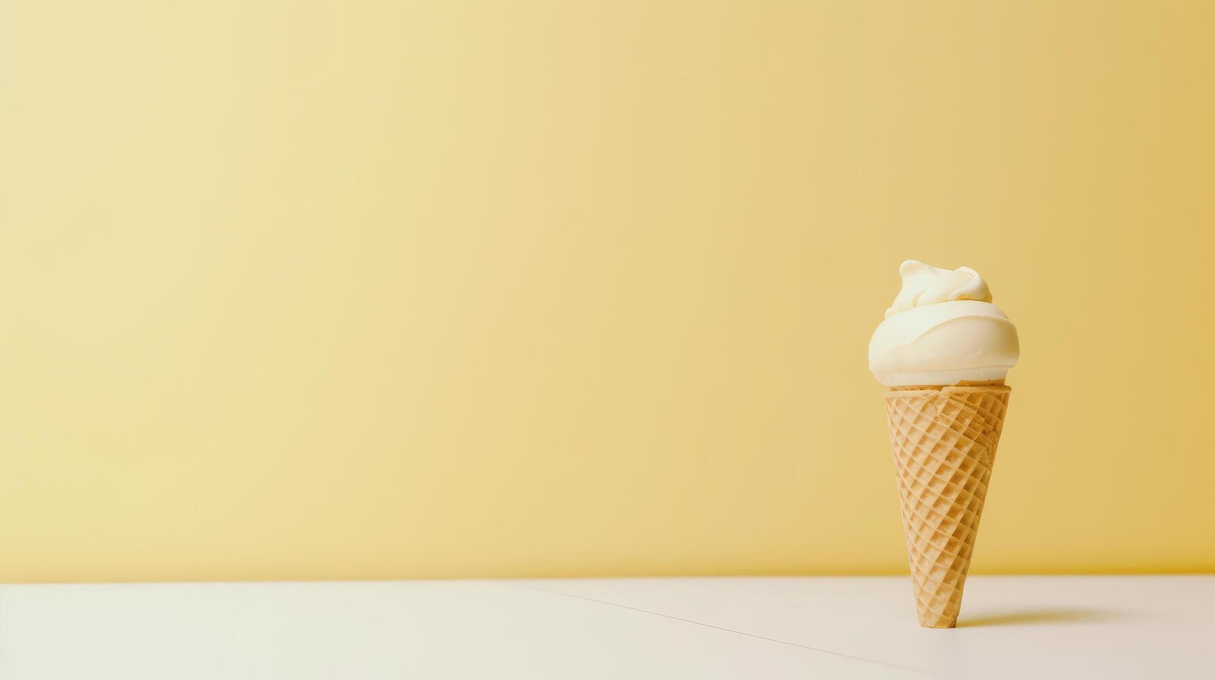 Ice cream on minimalist background. Illustration photo