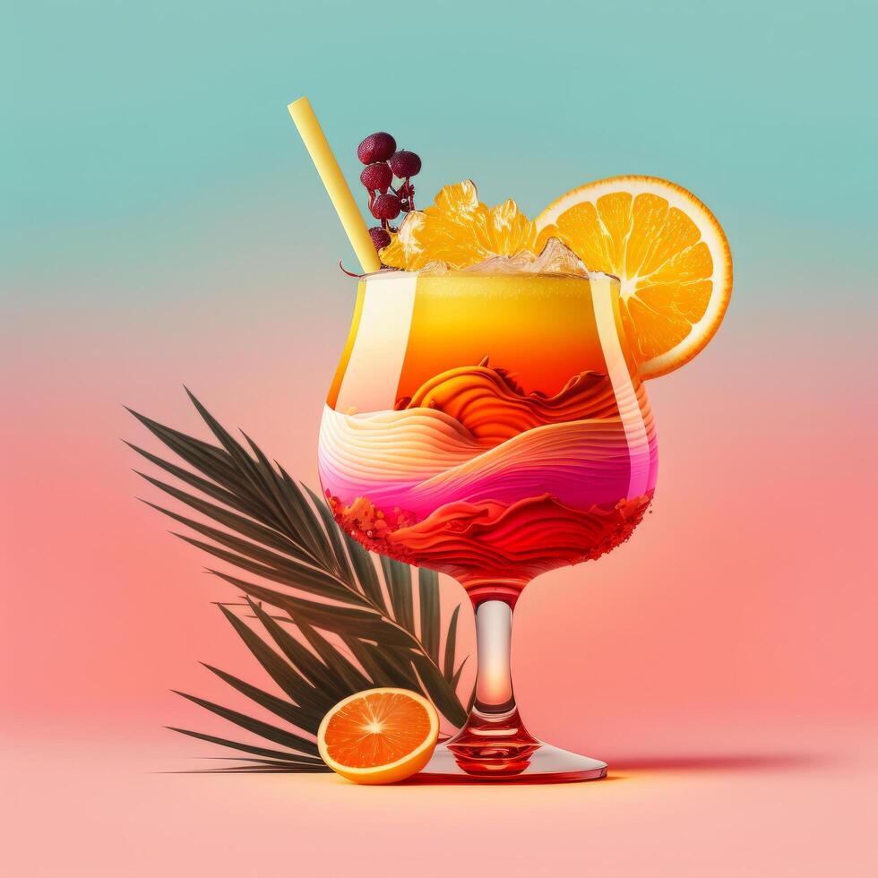 Summer cocktail, Illustration photo