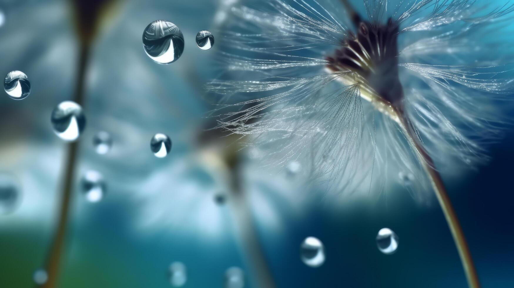 White macro dandelion seeds. Illustration photo