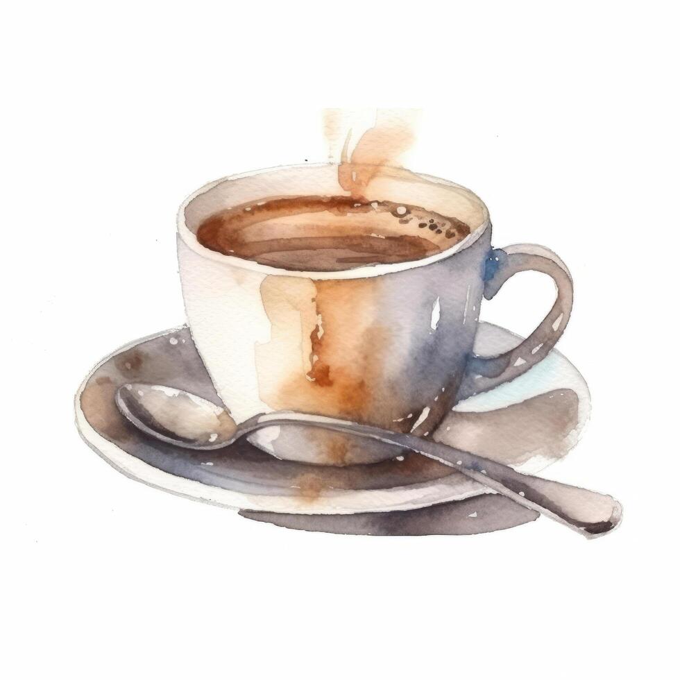 Watercolor coffee cup. Illustration photo