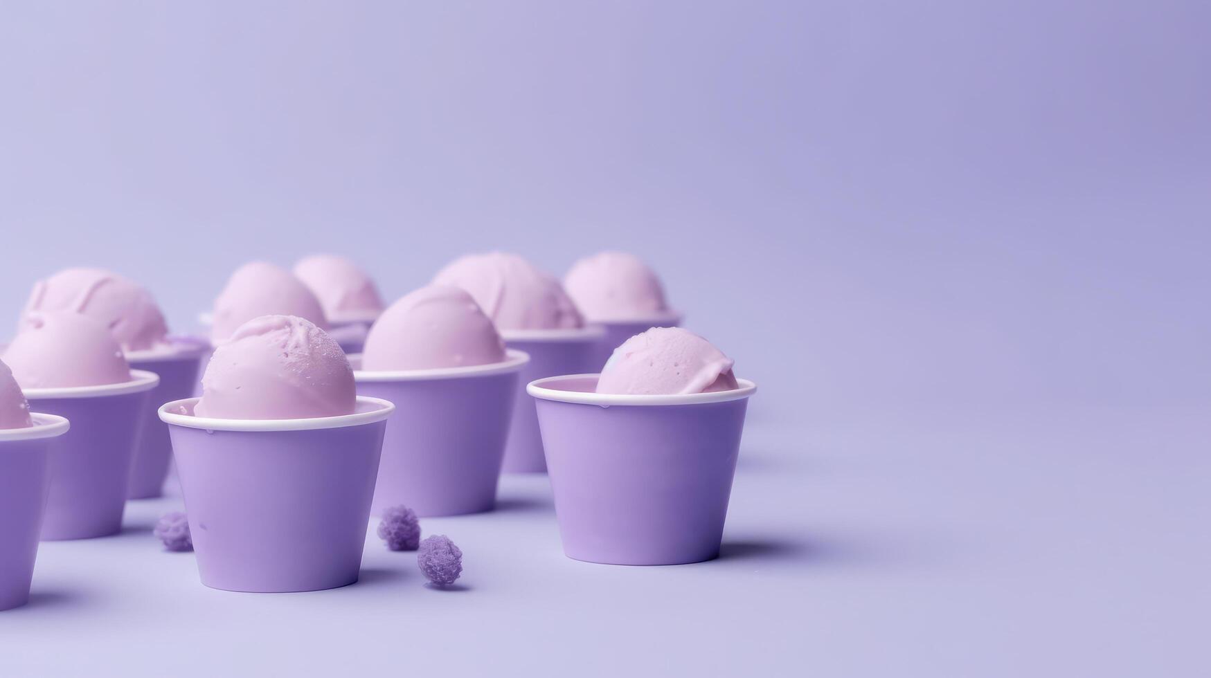 Lavender ice cream. Illustration photo