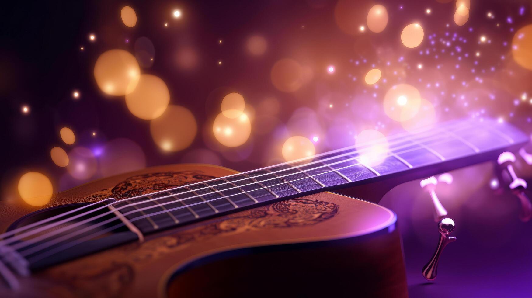 Guitar music background. Illustration photo