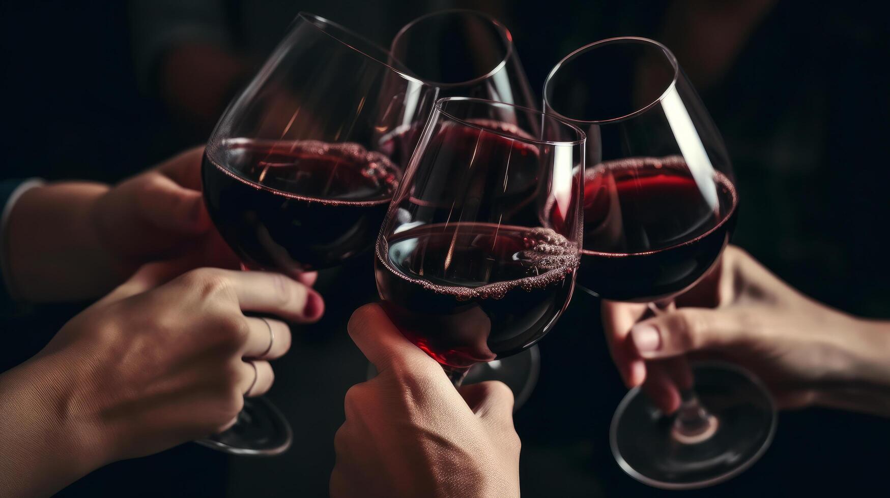 People's hands are minted with glasses of wine Illustration photo
