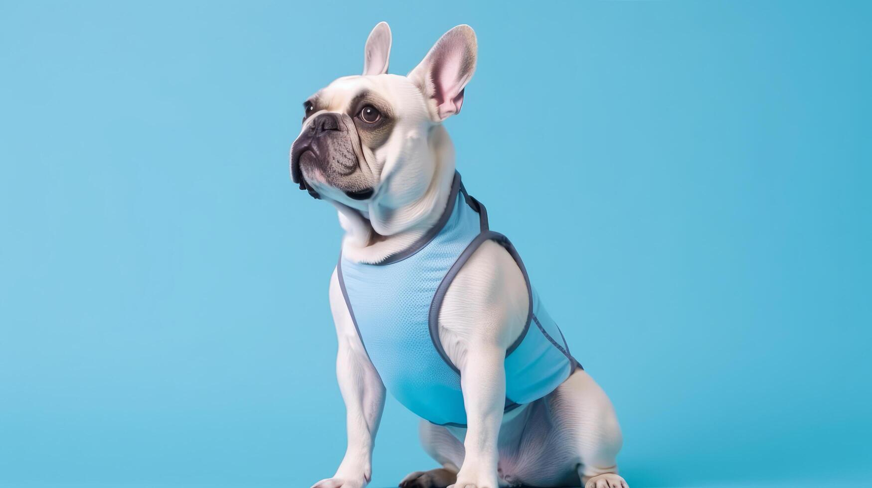 Cute dog in t-shirt. Illustration photo