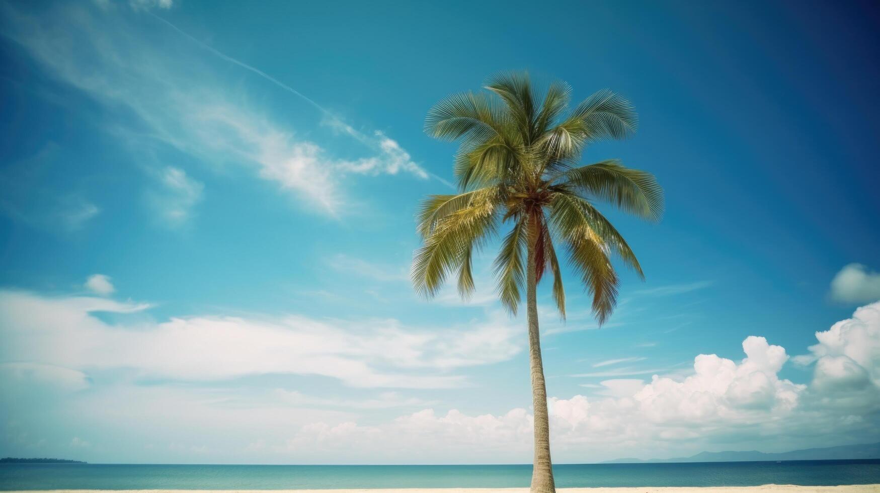 palmas en el playa. ilustración ai generativo foto