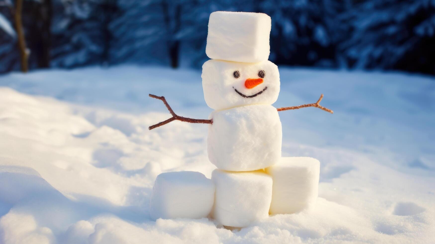 Snowman winter background. Illustration photo