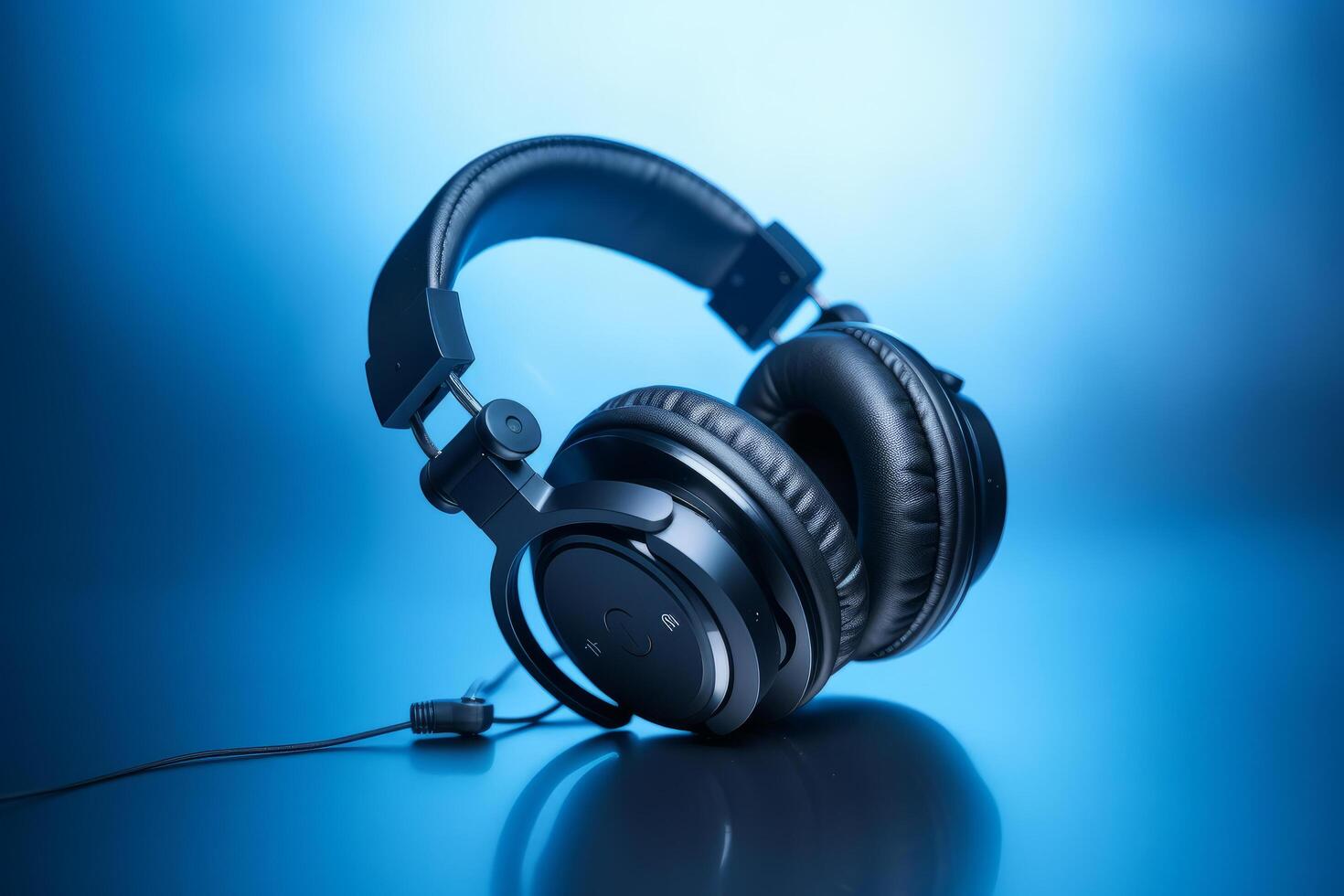 Headphones background. Illustration photo