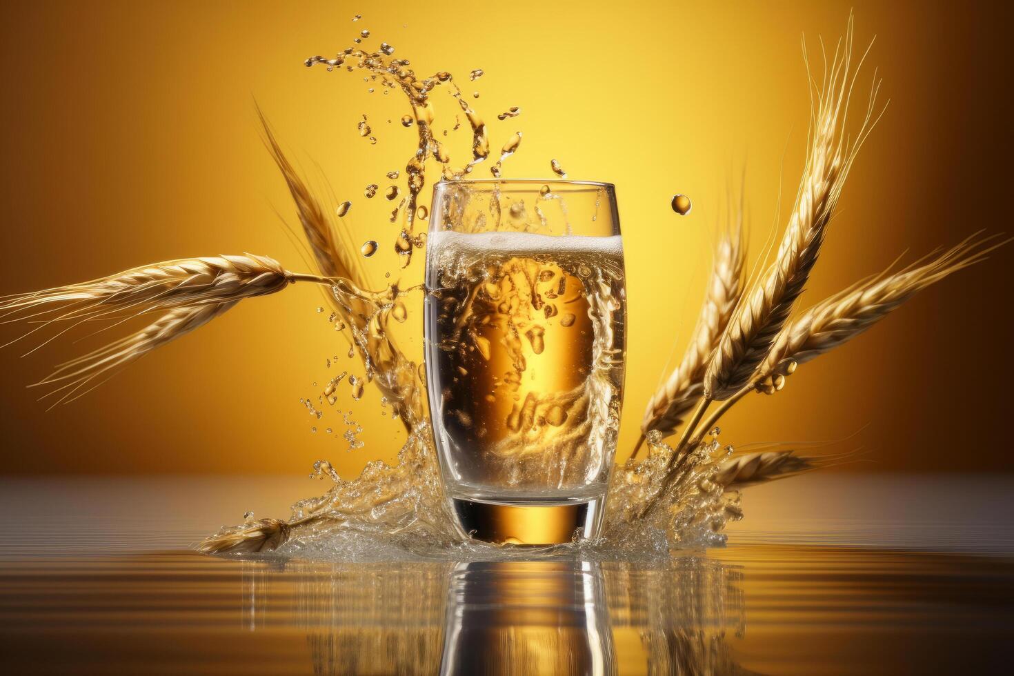 Glass of beer ad background. Illustration photo