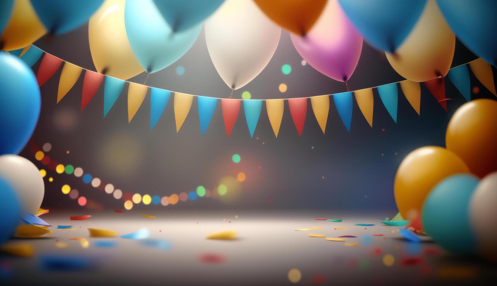 Birthday background with balloons. Illustration photo