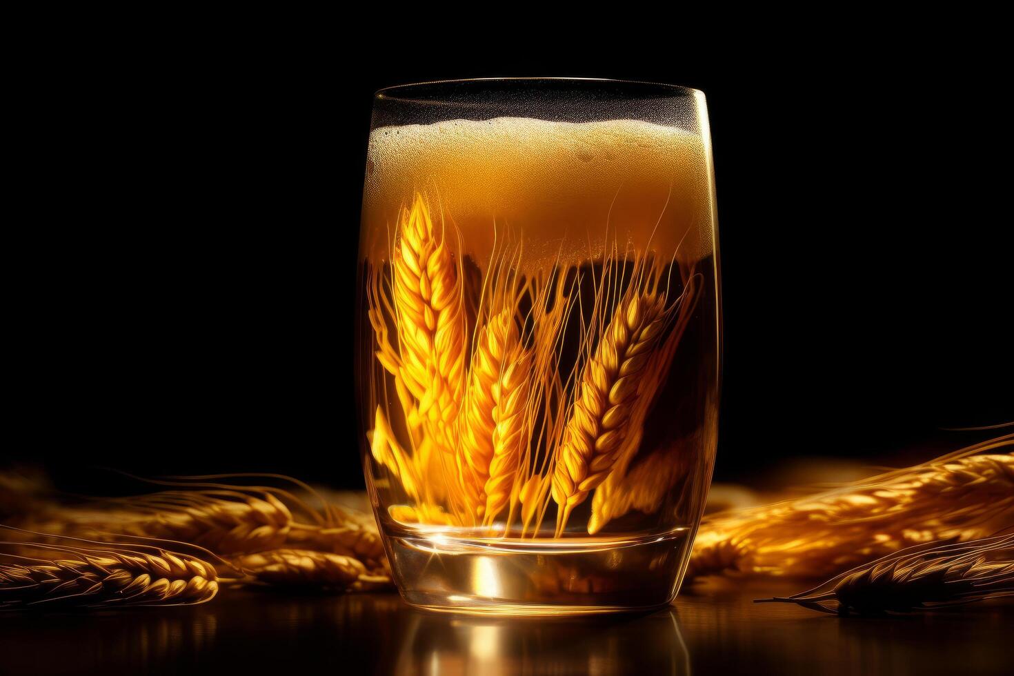 Glass of beer ad background. Illustration photo