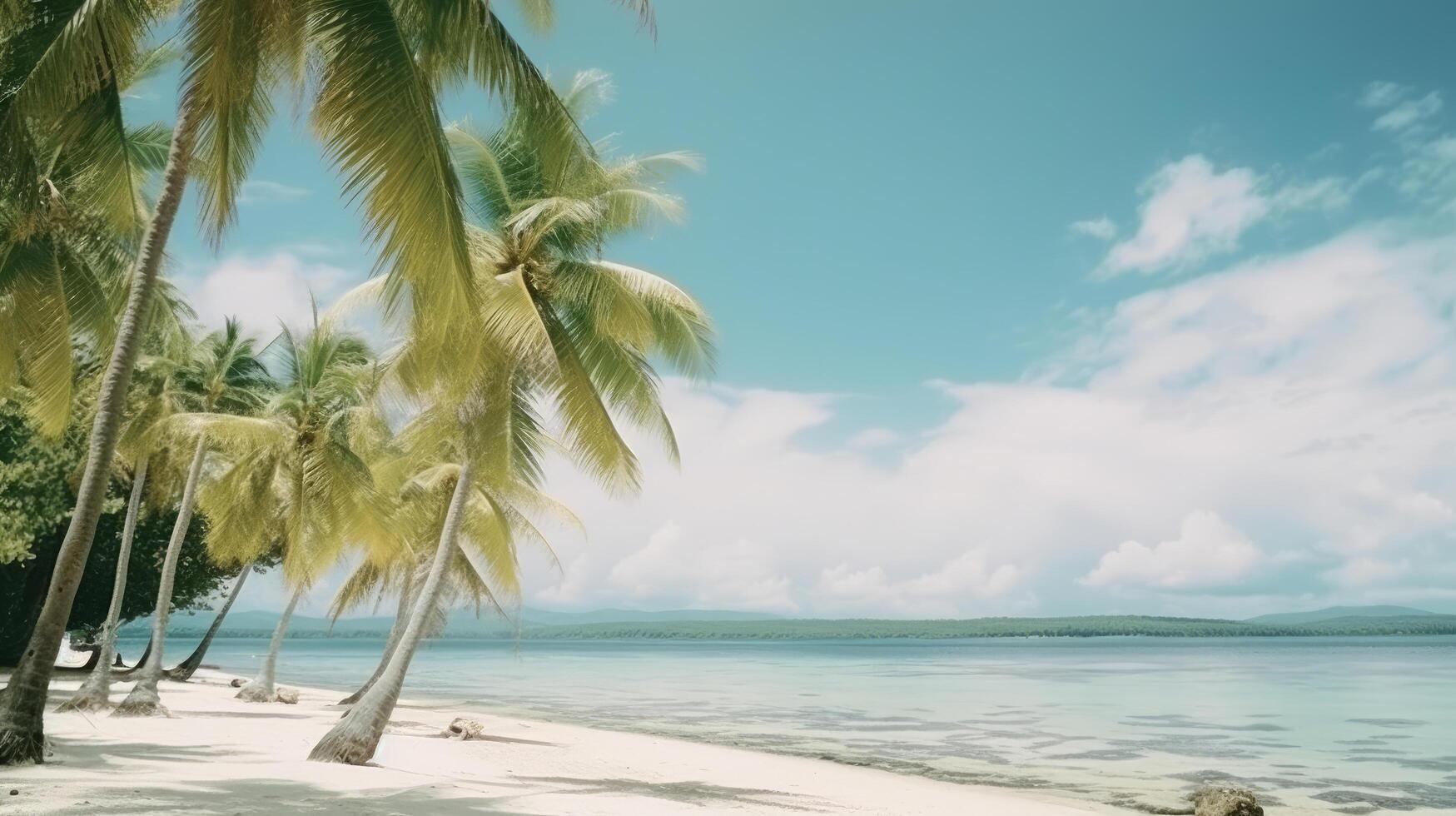 tropical playa antecedentes. ilustración ai generativo foto