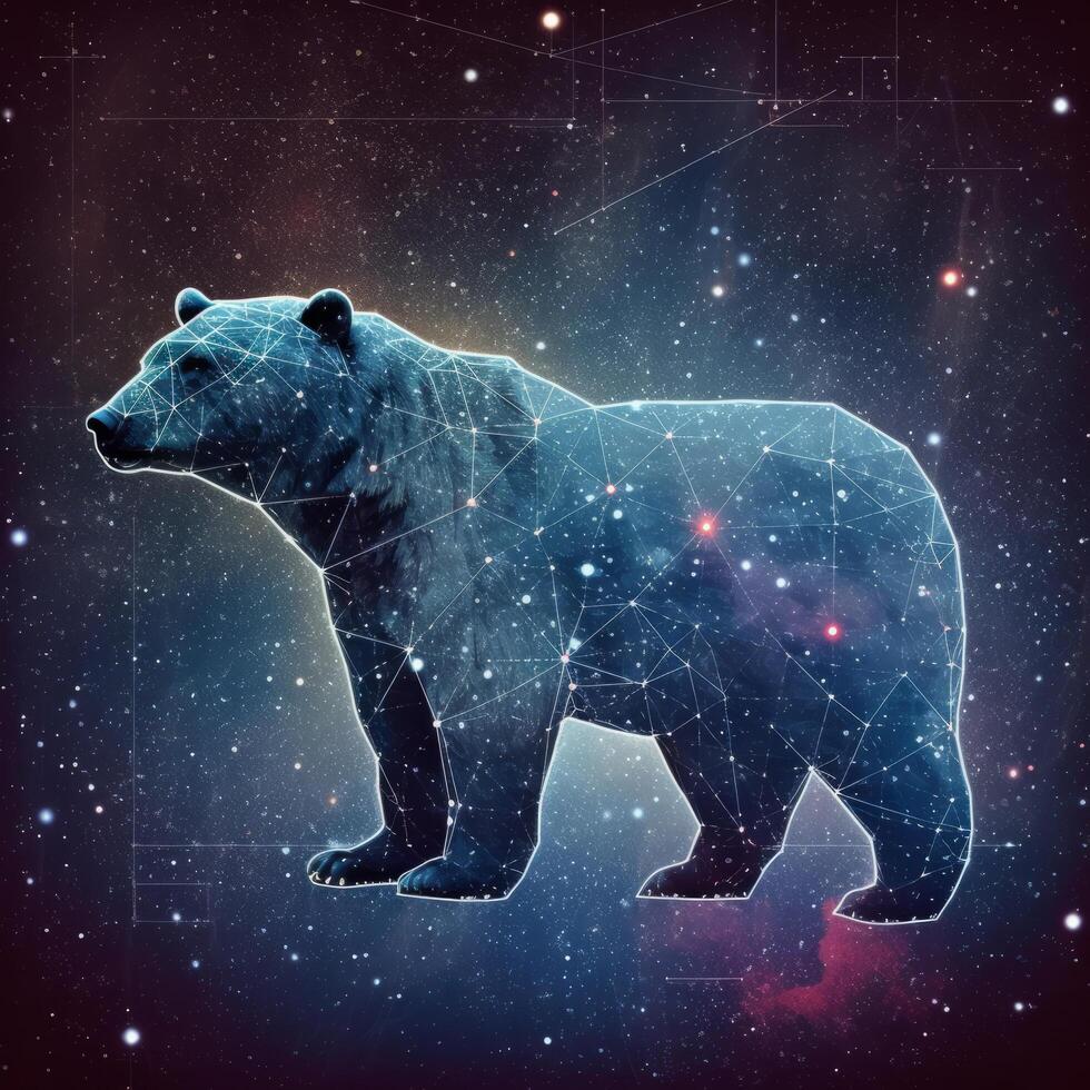 Stars constellation Ursa Major in the night sky Illustration photo