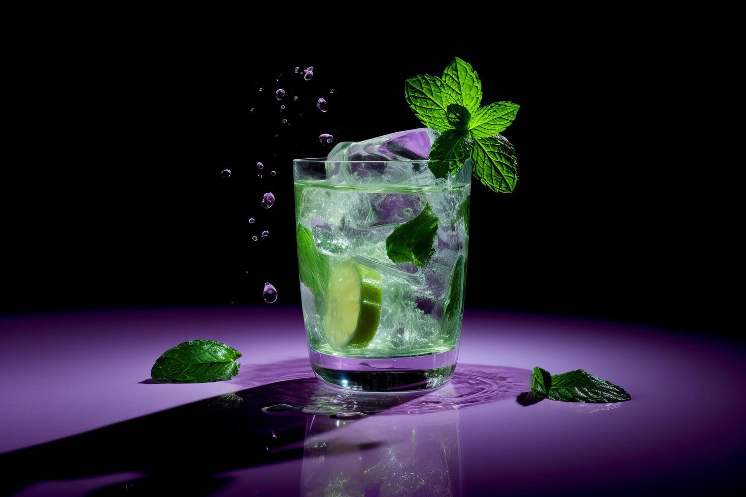 Mojito cocktail background. Illustration photo