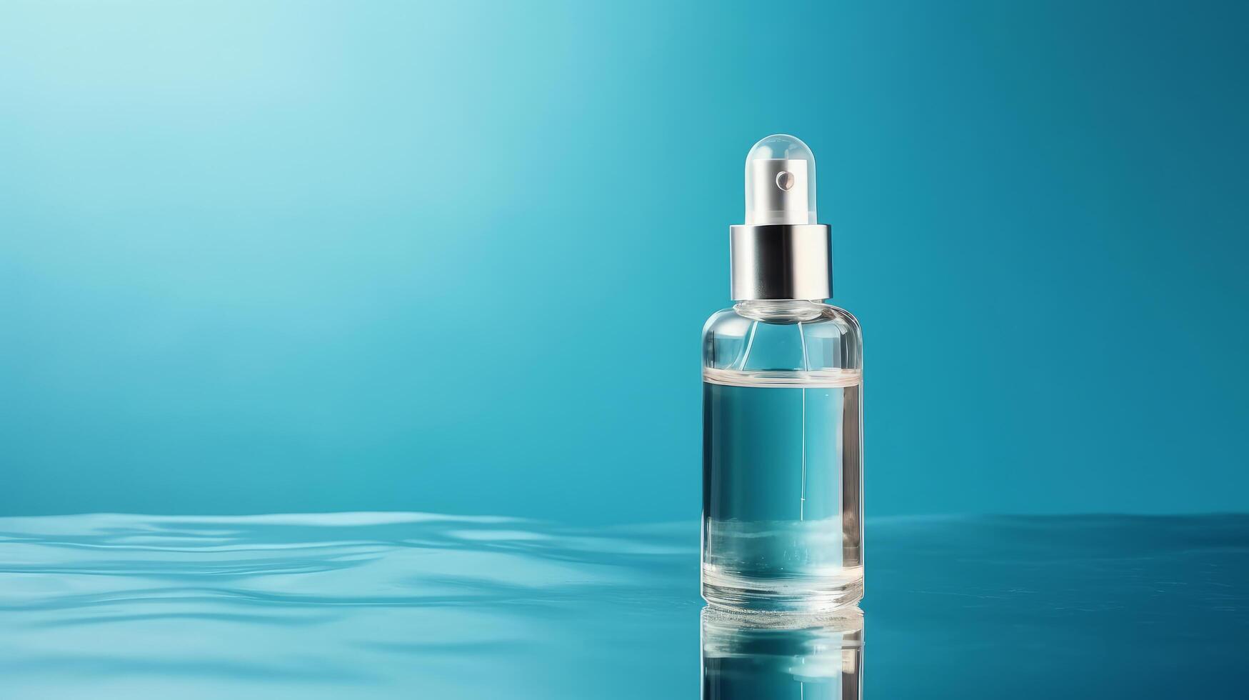 Blue cosmetic serum background. Illustration photo