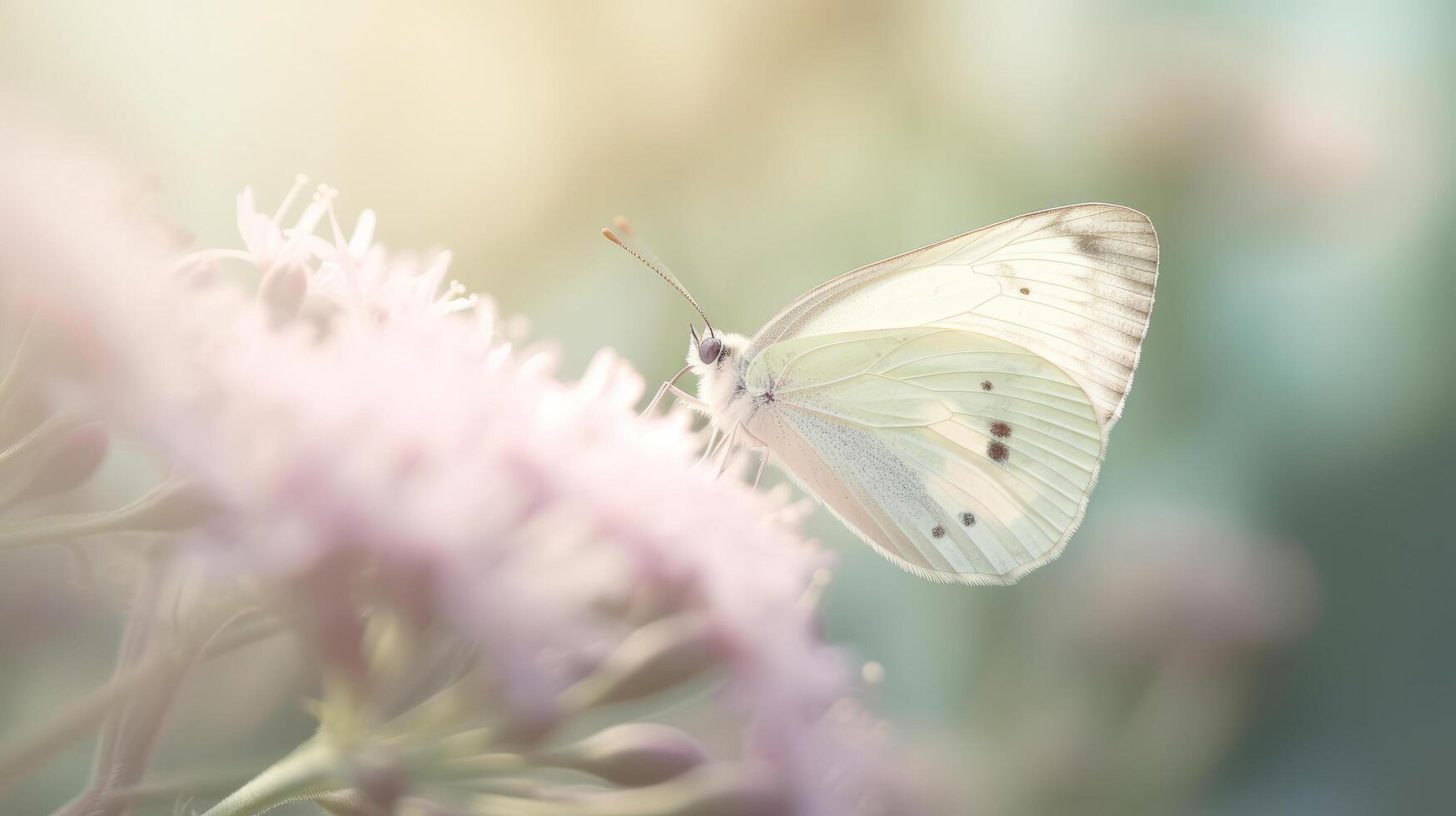 natural antecedentes con mariposa. ilustración ai generativo foto