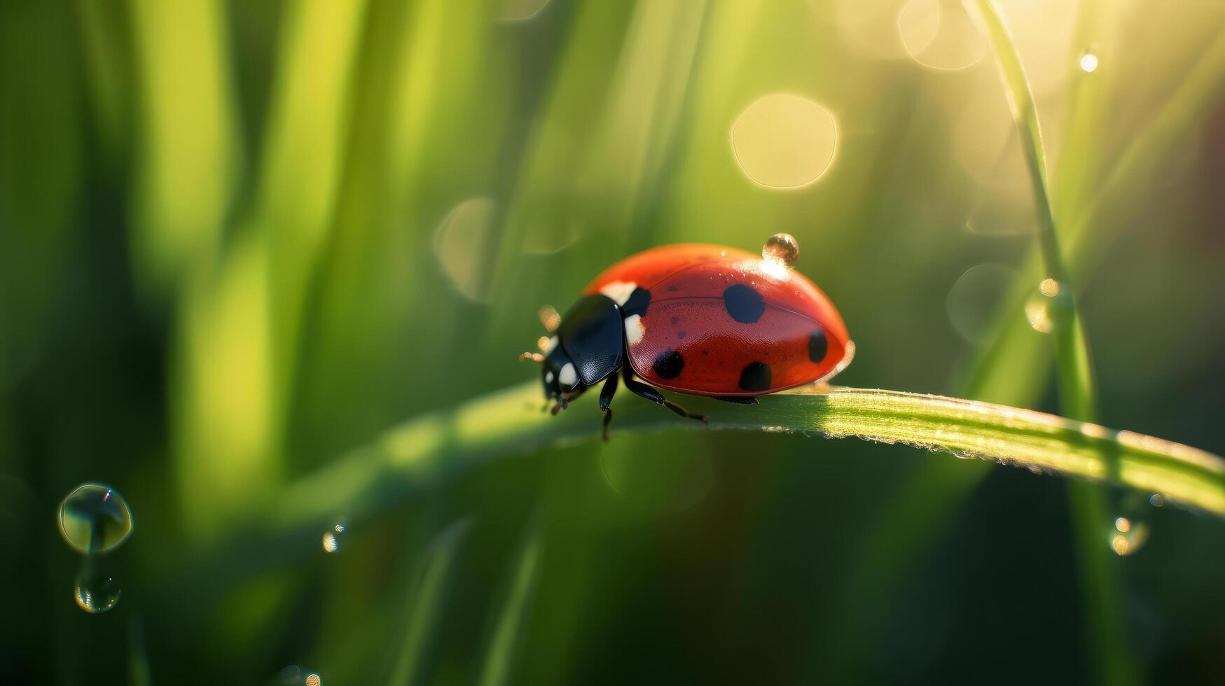 rojo mariquita antecedentes. ilustración ai generativo foto