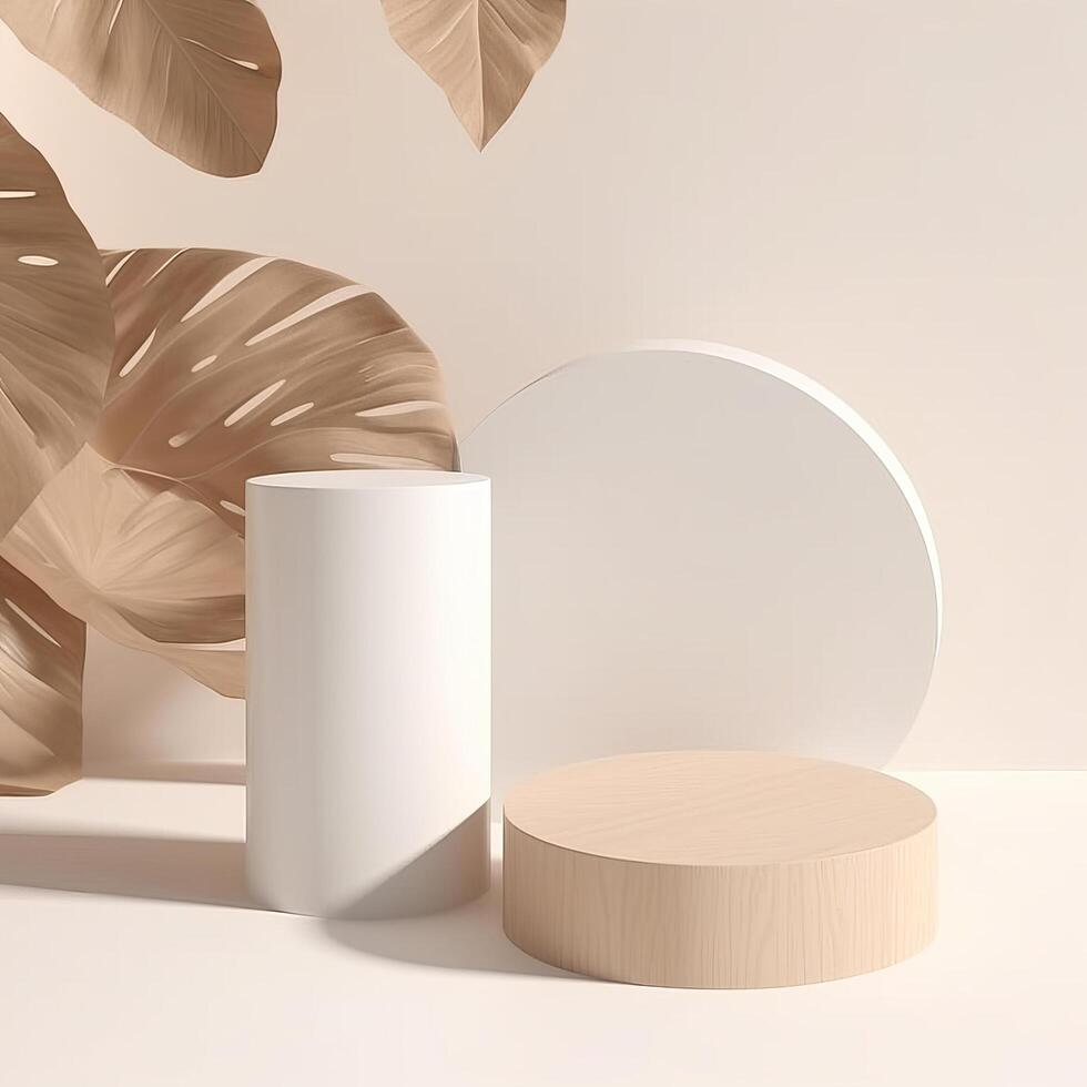 Abstract minimal scene with geometric podium platform Illustration photo