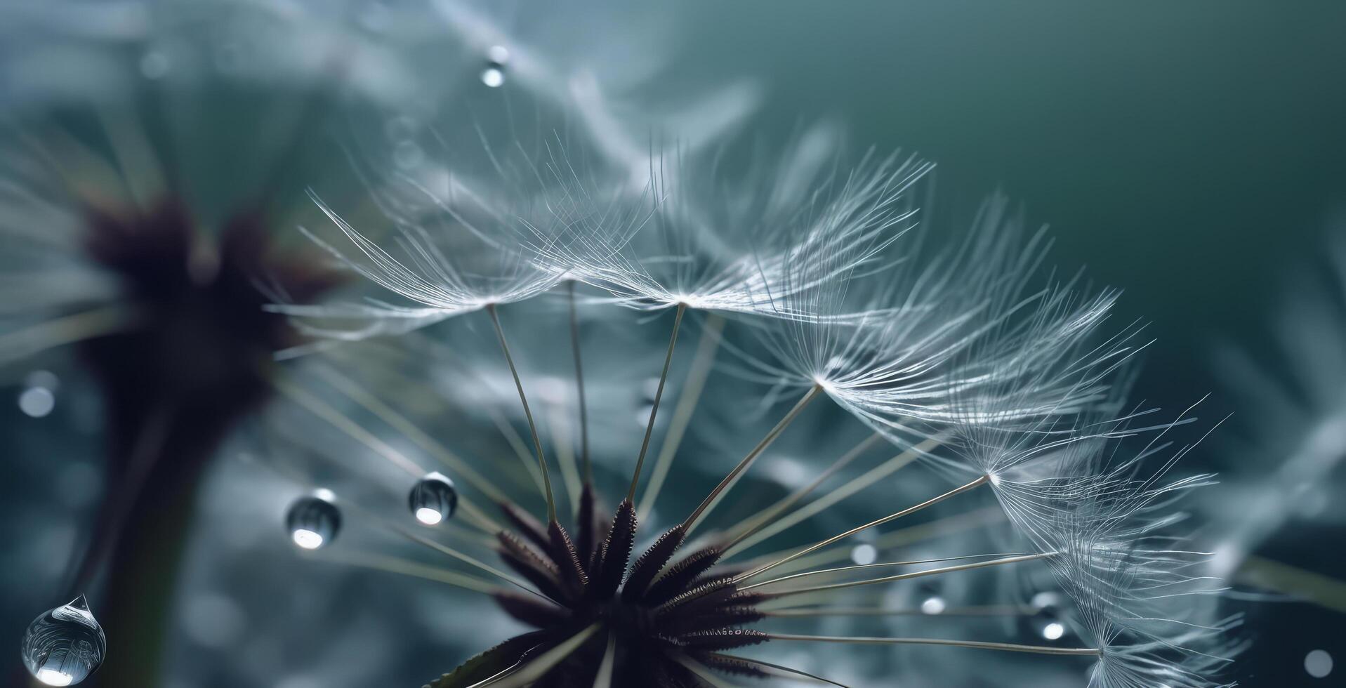 White macro dandelion seeds. Illustration photo