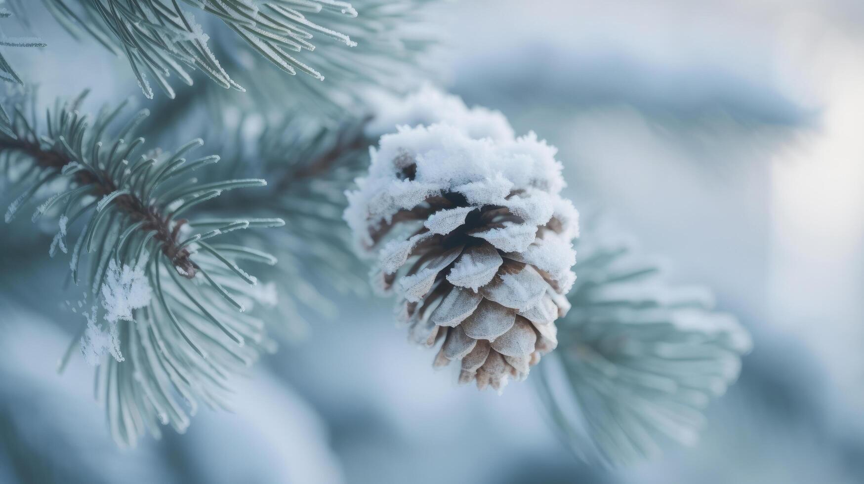 Winter Christmas background with Fir and snow. Illustration photo