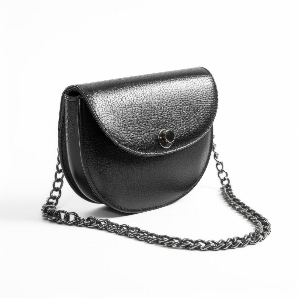 Black elegant small women's bag. Illustration photo