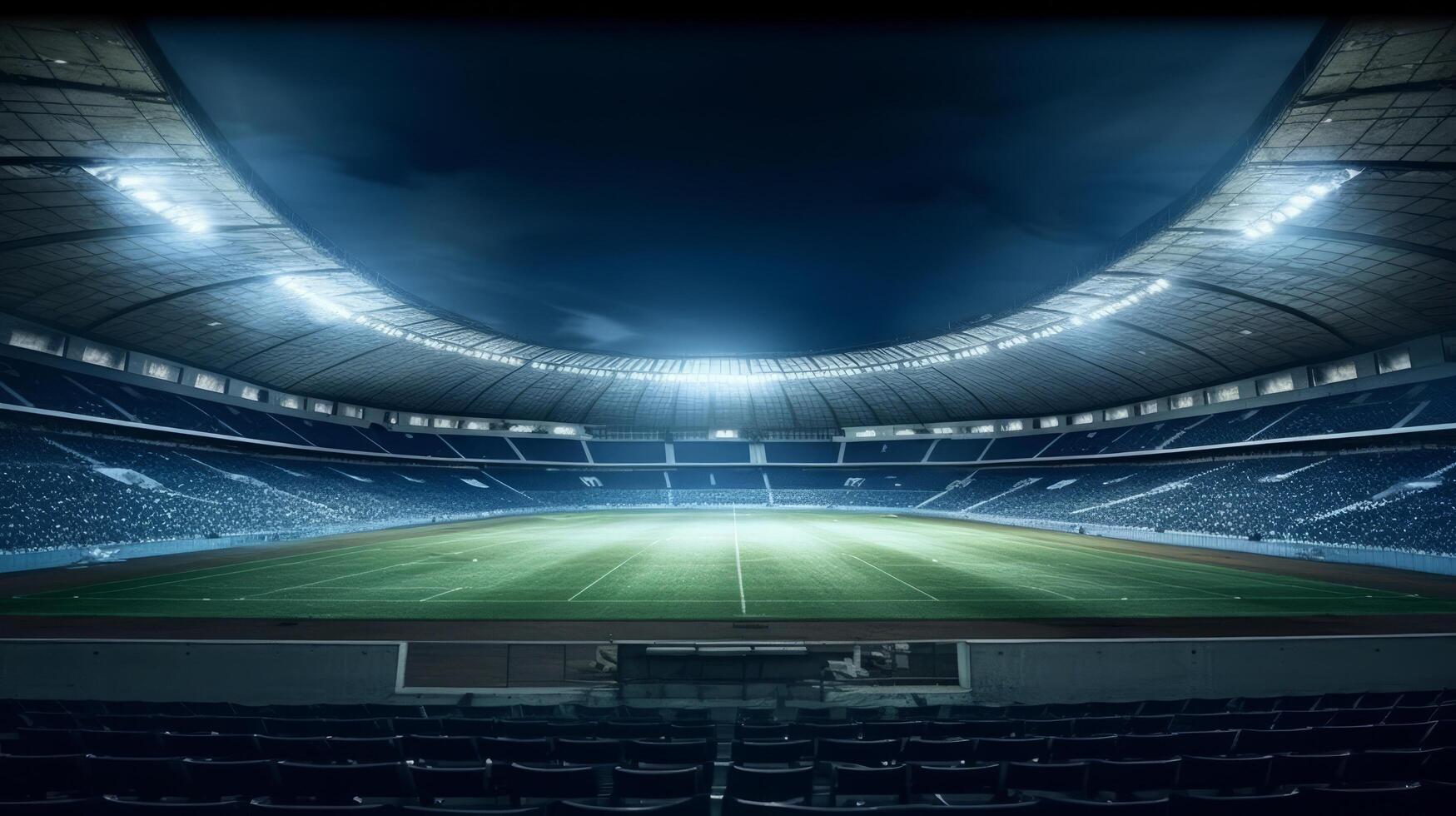 Football stadium at night. Illustration photo