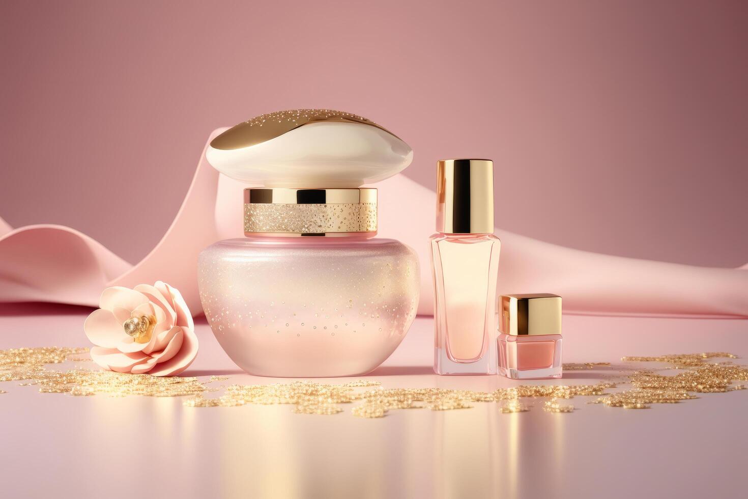 Luxury cosmetic product background. Illustration photo