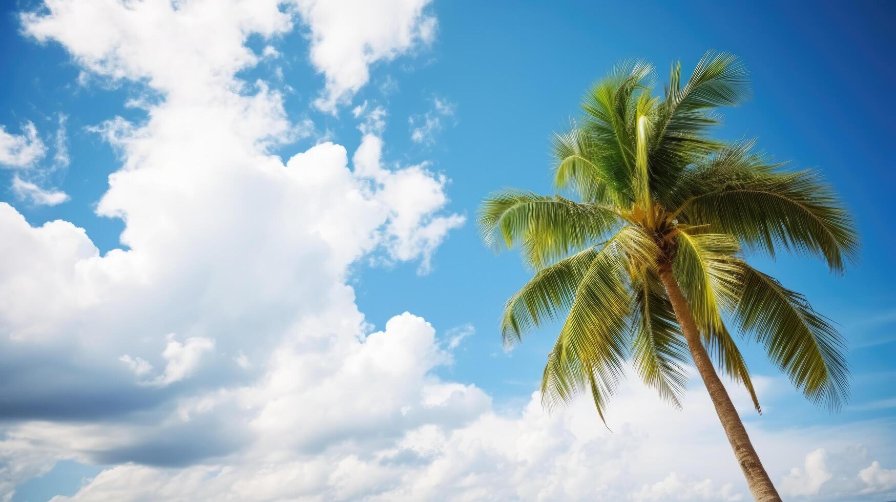 Palms on the beach. Illustration photo