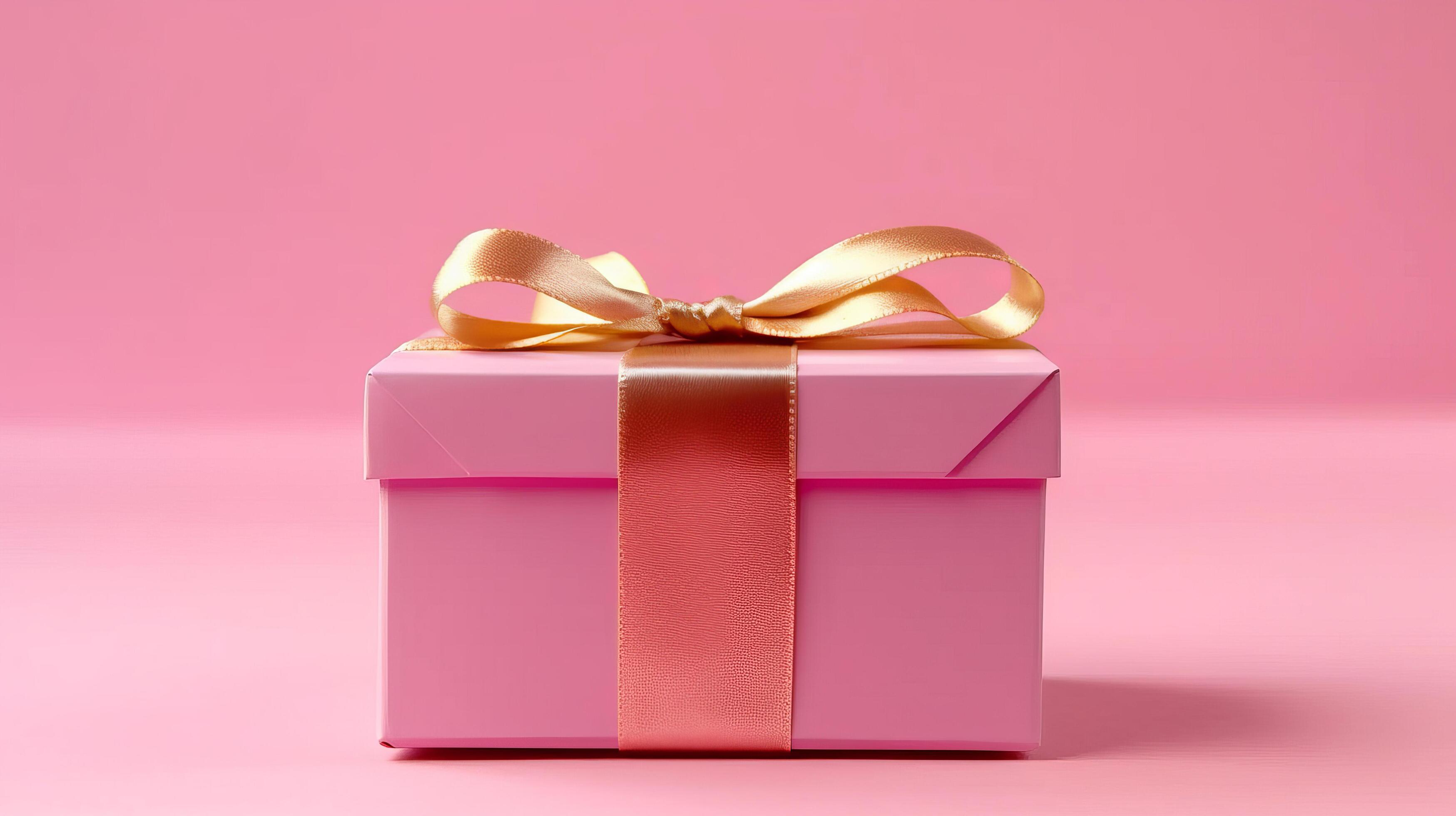 Pink gift box background. Illustration AI Generative 23461146 Stock