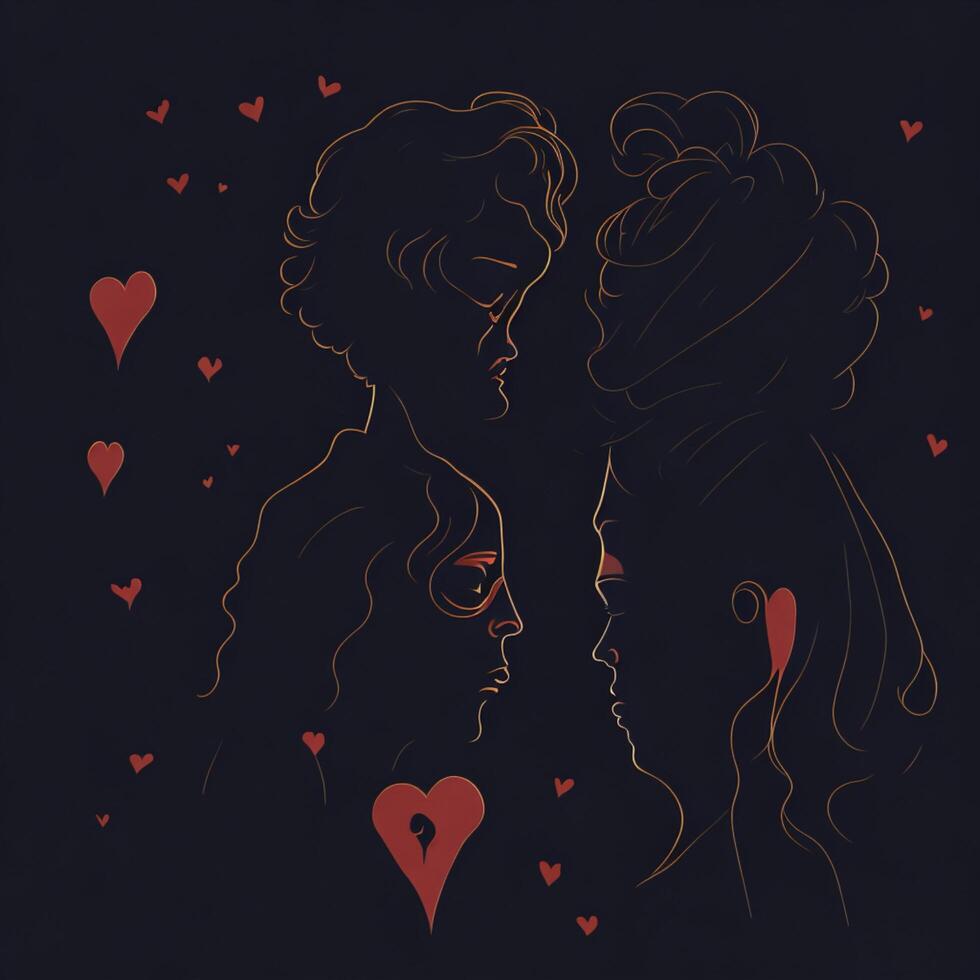 Illustration of love and Dia dos namorados photo