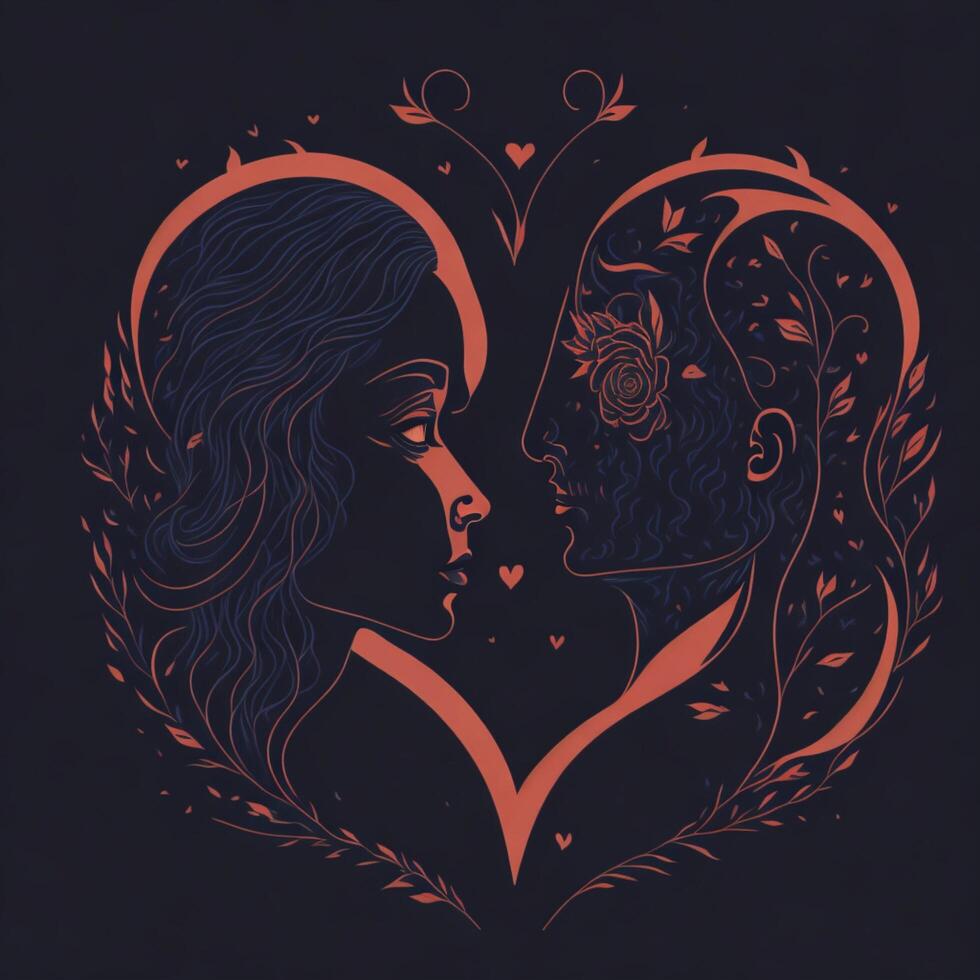 Illustration of love and Dia dos namorados photo
