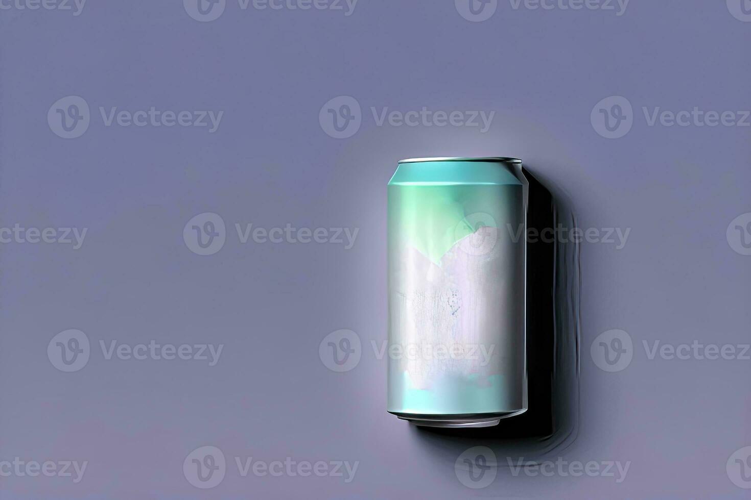 Shiny Beverage Can Template on colored Background photo