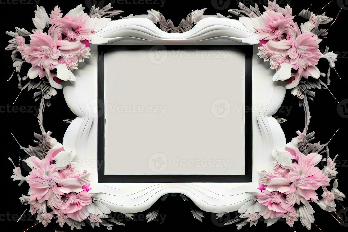 Vintage Floral Frame - A Delicate Touch for Your Greeting Cards photo