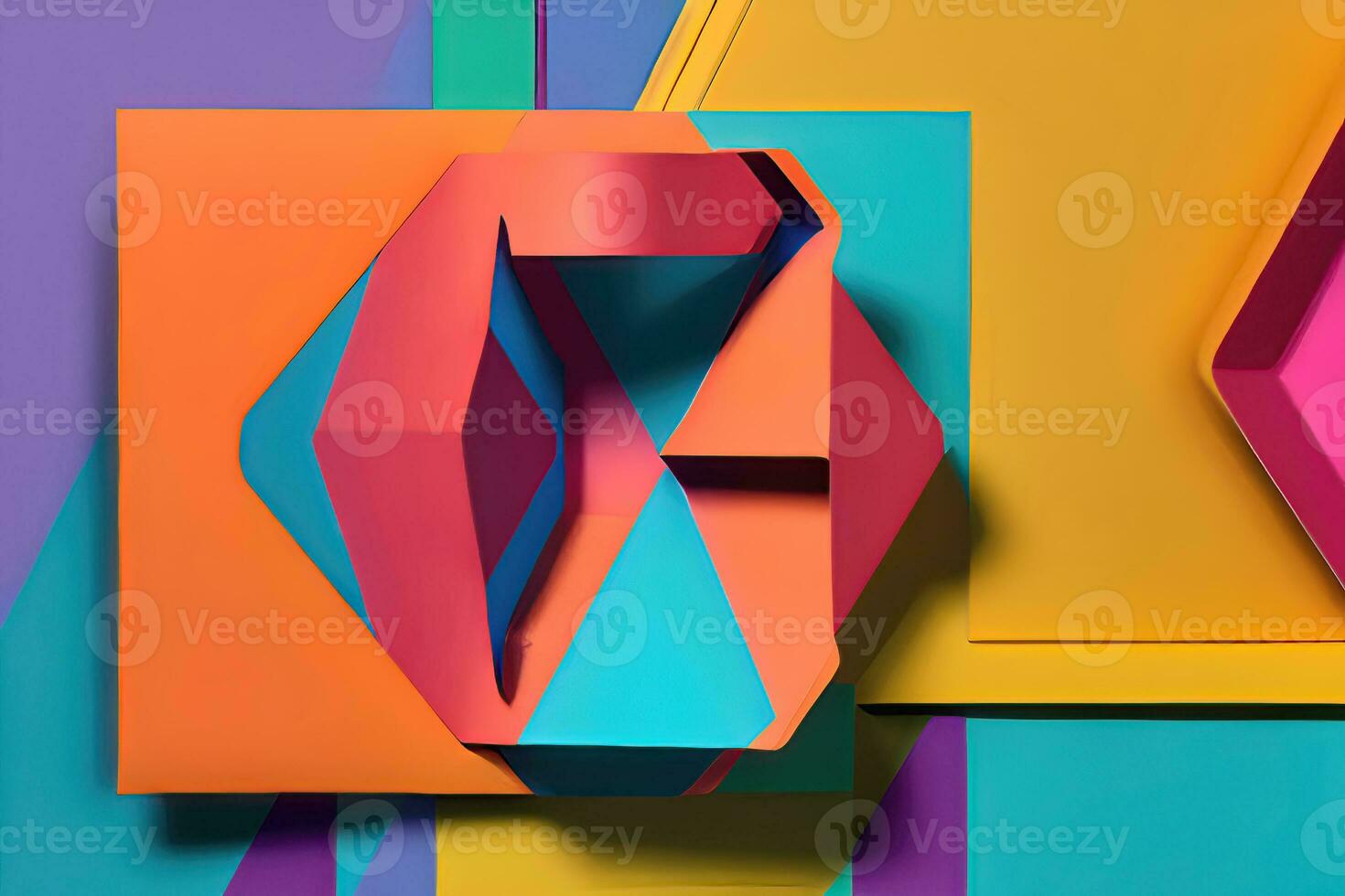 Abstract Geometric Shapes on Paper Background - Modern Business Template photo