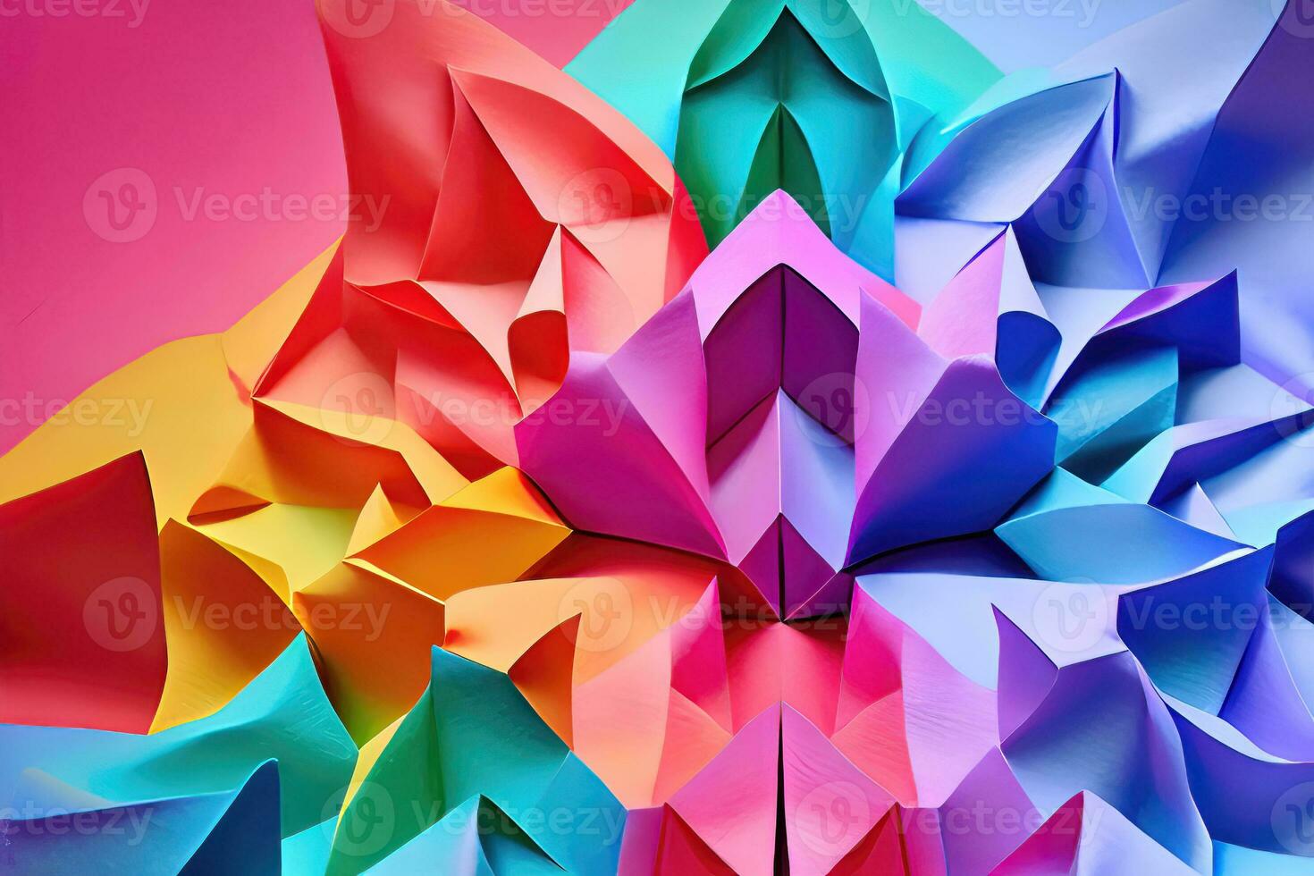 Colorful Origami Cutouts - Creative Artistic Concept for Decoration photo