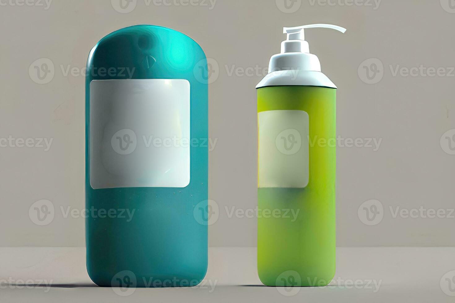 Plastic Lotion Bottle Template on White Background photo