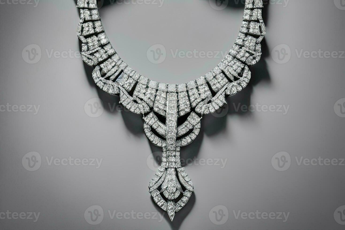 A Shiny White Gold Diamond Necklace photo