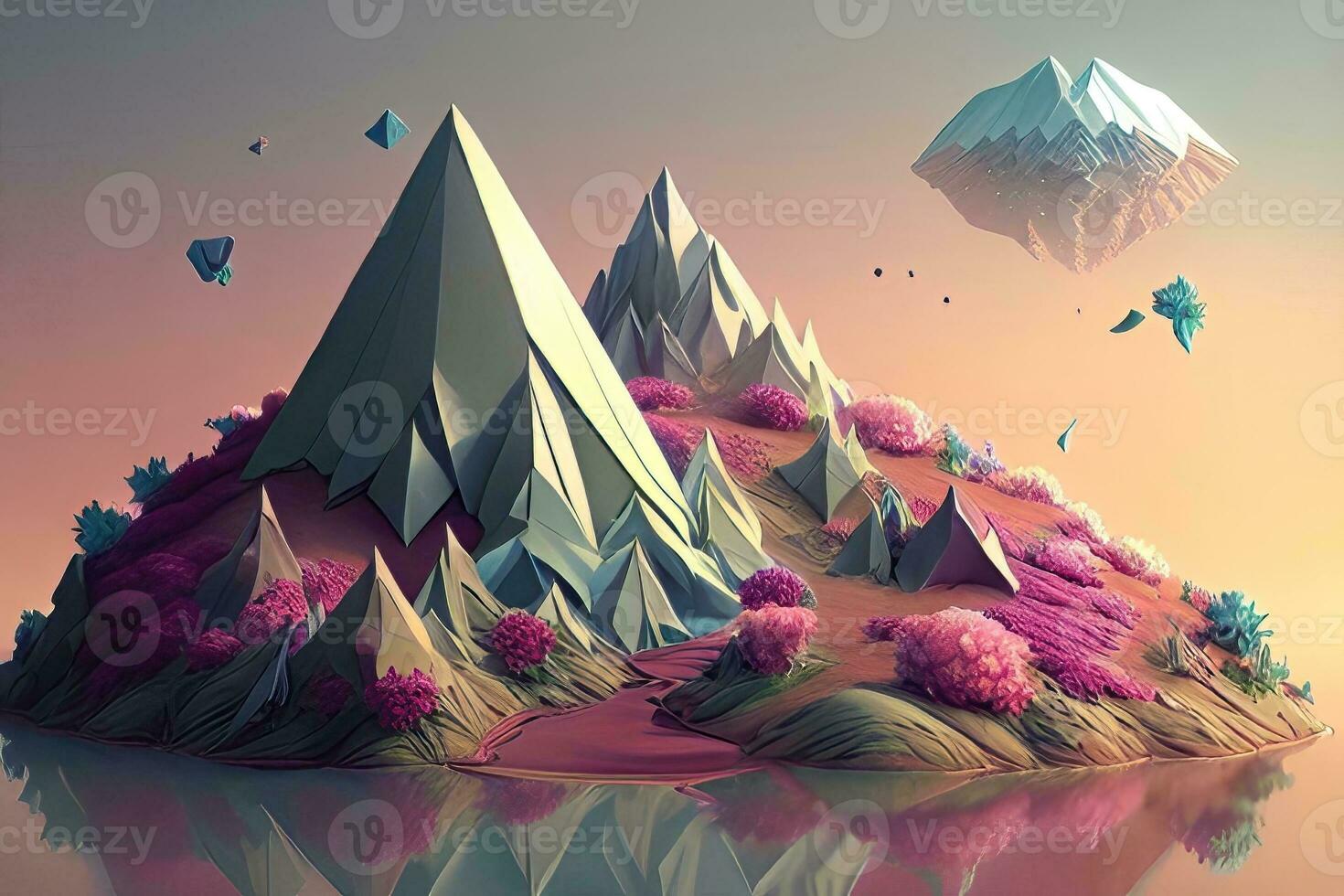 Abstract Geometric Shapes on Paper Background - Modern Business Template photo