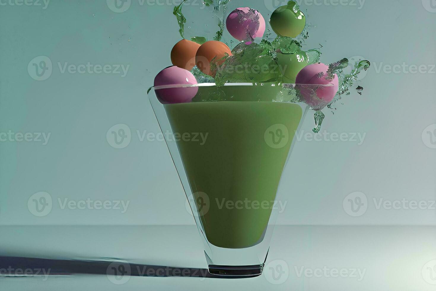 Refreshing Fruit Juice on Blank Mockup Template for Organic Beverage Advertising photo