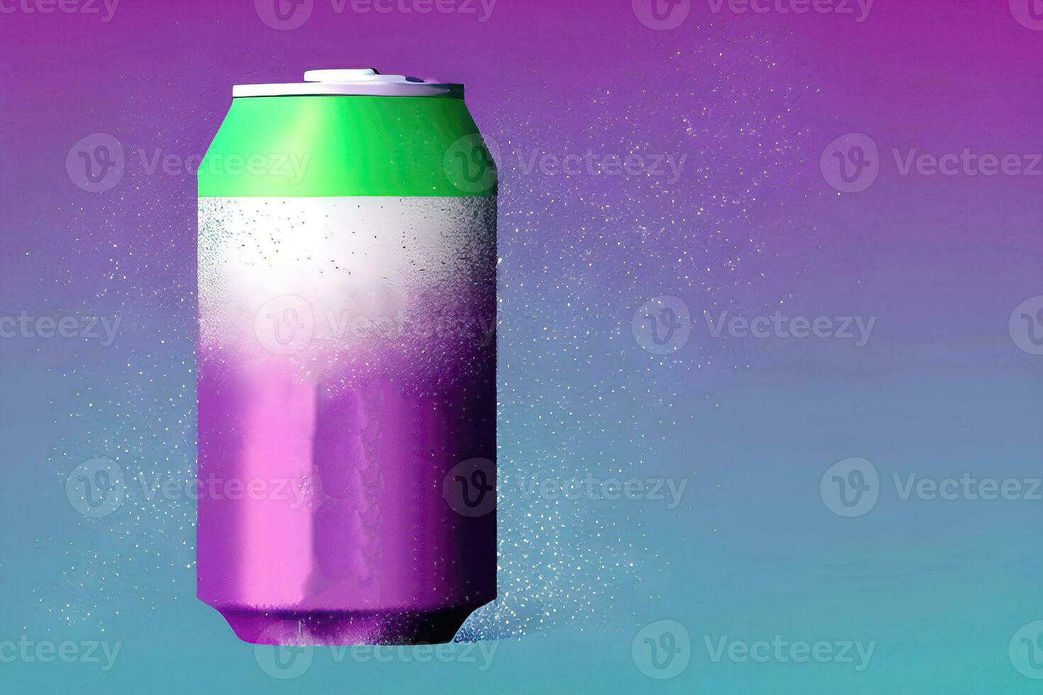 Shiny Beverage Can Template on colored Background photo