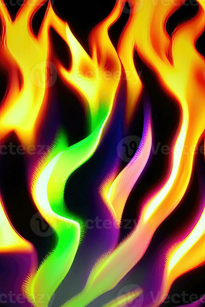 Burning Energy - An Abstract Design of Vibrant Flames photo