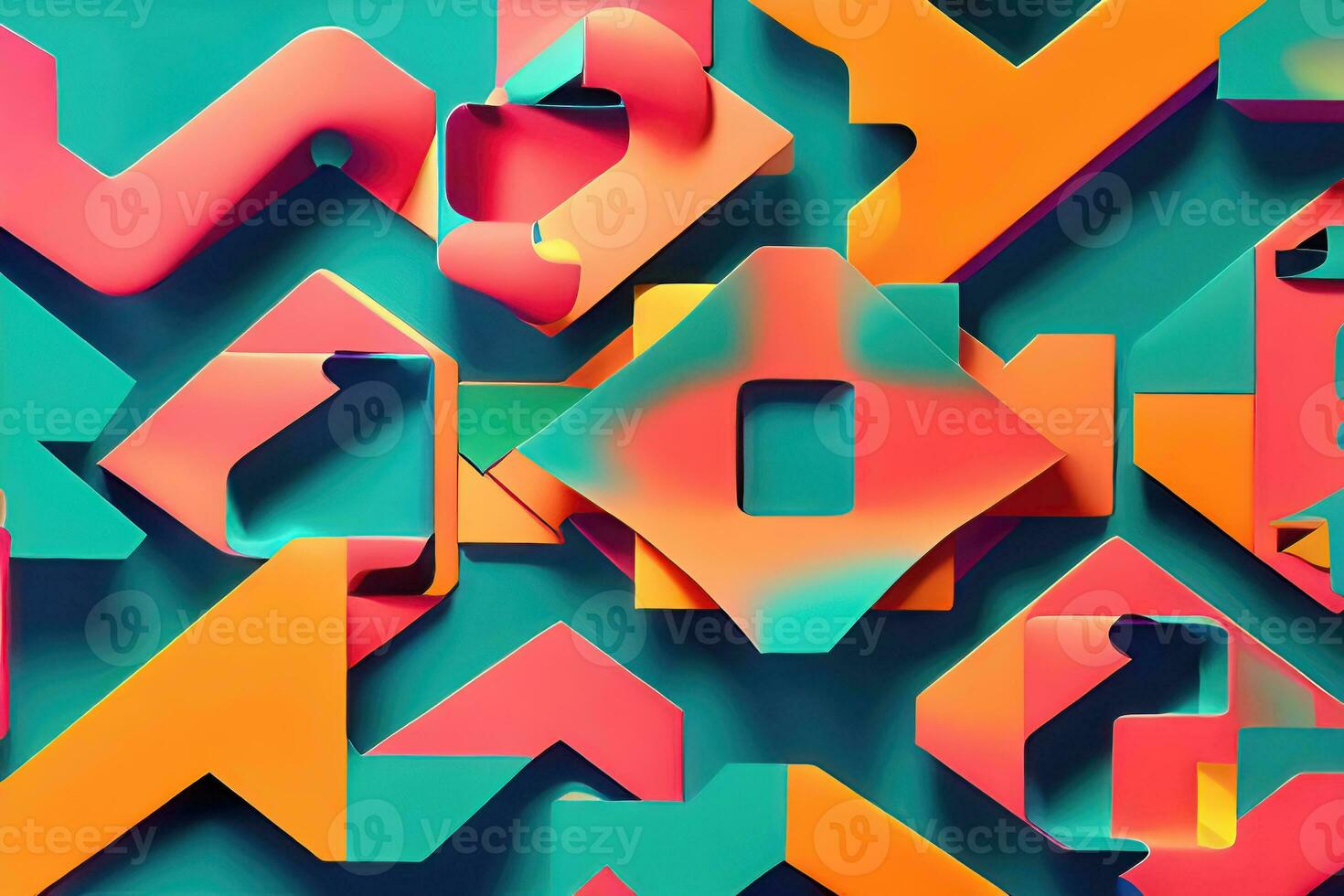 Abstract Geometric Shapes on Paper Background - Modern Business Template photo