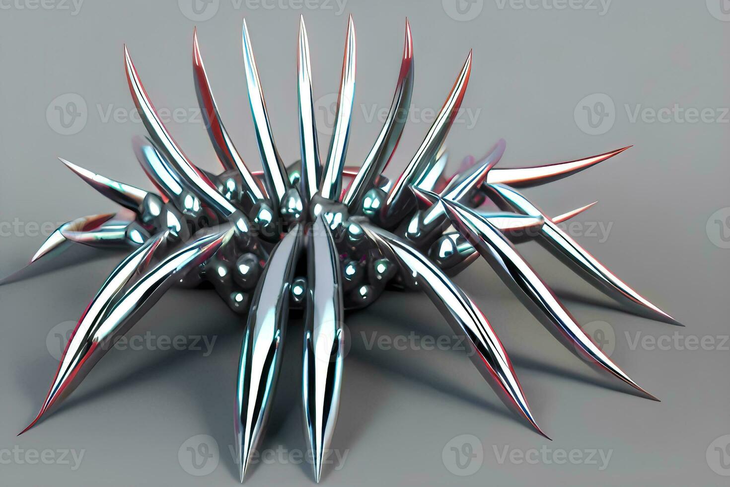 Futuristic Geometric Shapes - A Metallic Grey Background photo