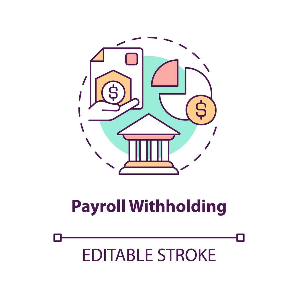Payroll withholding concept icon. Employee grievances on wage issue abstract idea thin line illustration. Isolated outline drawing. Editable stroke vector