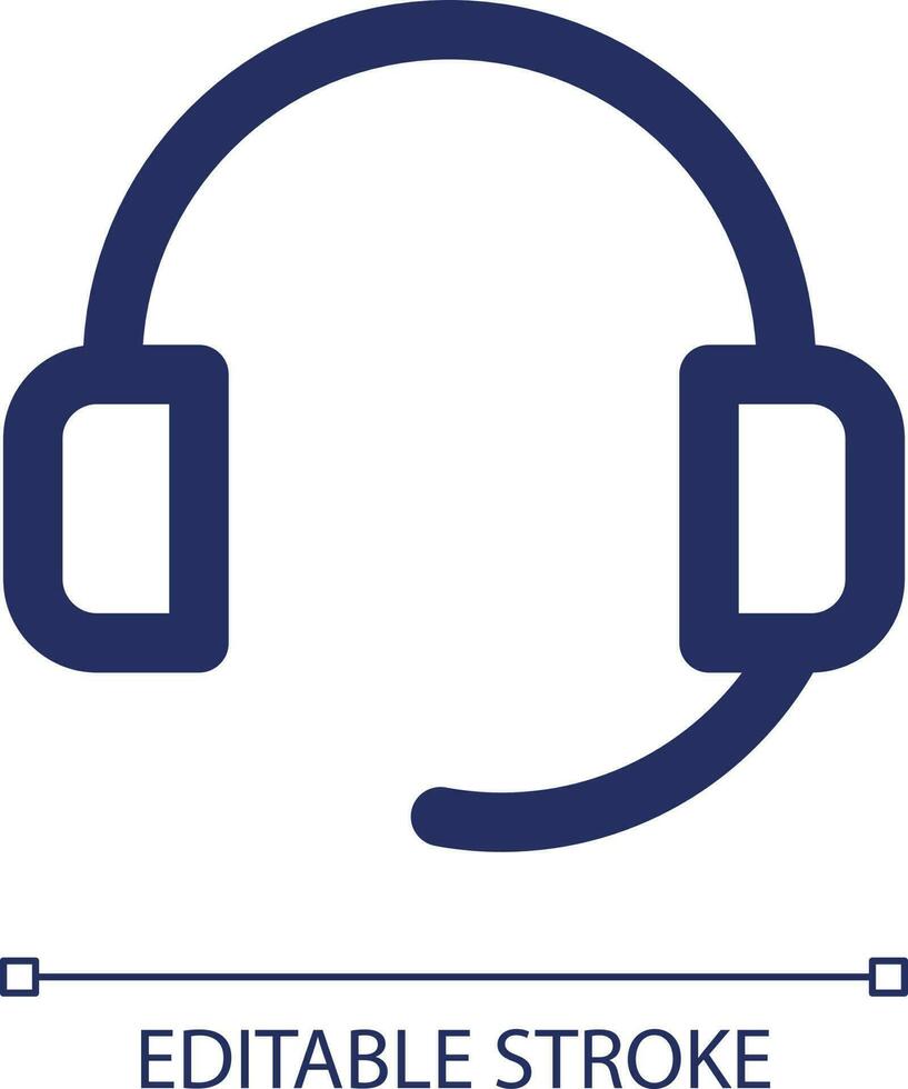 Call center linear ui icon. Customer support service. Provide information. GUI, UX design. Outline isolated user interface element for app and web. Editable stroke vector