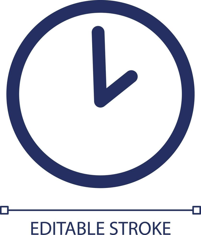 Working hours linear ui icon. Waiting time. Countdown and deadline. Wall clock. GUI, UX design. Outline isolated user interface element for app and web. Editable stroke vector