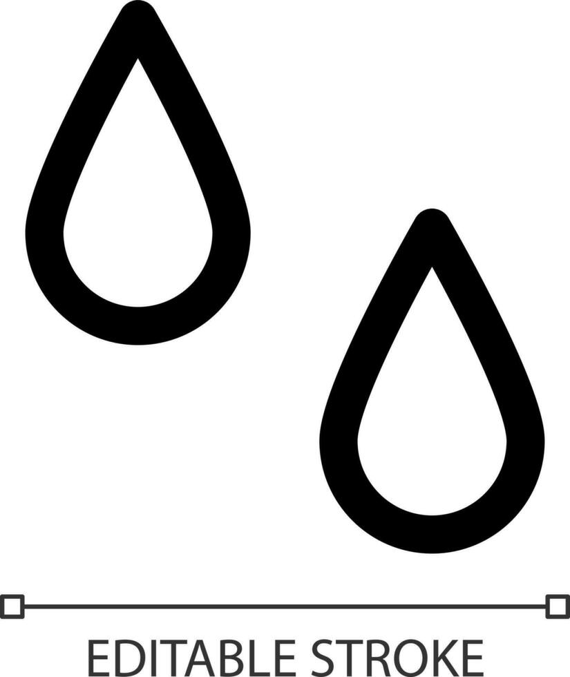 Precipitation white linear ui icon. Light rain and drizzle. Weather prediction. GUI, UX design. Outline isolated user interface element for app and web. Editable stroke vector