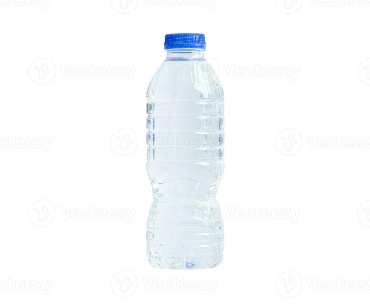 Plastic water bottle isolated on white background. photo